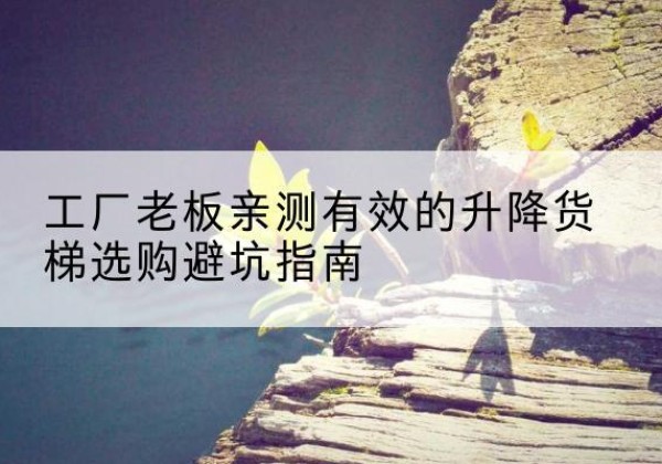 博山升降货梯怎么选-工厂老板亲测有效的升降货梯选购避坑指南